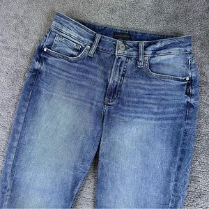 Silver Jeans Co Avery Slim Boot Jeans Womens 30x33 WHISKERING Light Wash RAW